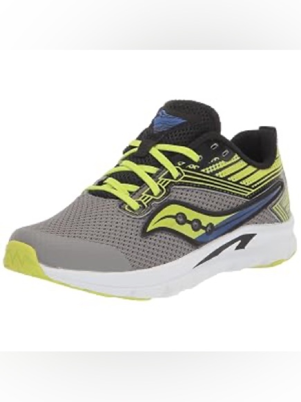 NEW!! Kids Saucony Axon Gray/Lime/Black Athletic Running Shoe Size 6Y
